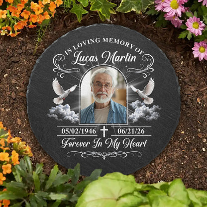 In Loving Memory Personalized Memorial Stone - Custom Photo Memorial Gifts