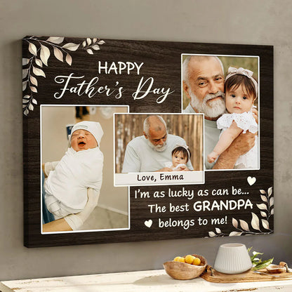 Canvas / Poster material and size view - Personalized Best Grandpa Canvas