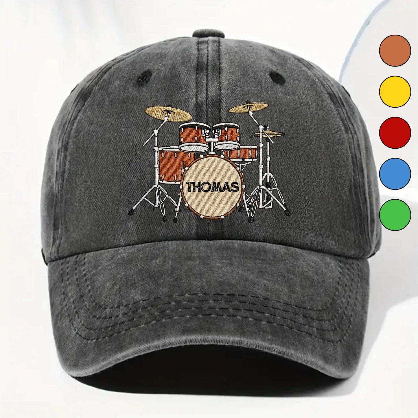 Custom Drummer Denim Hat for Dad with personalized design details for meaningful gifting