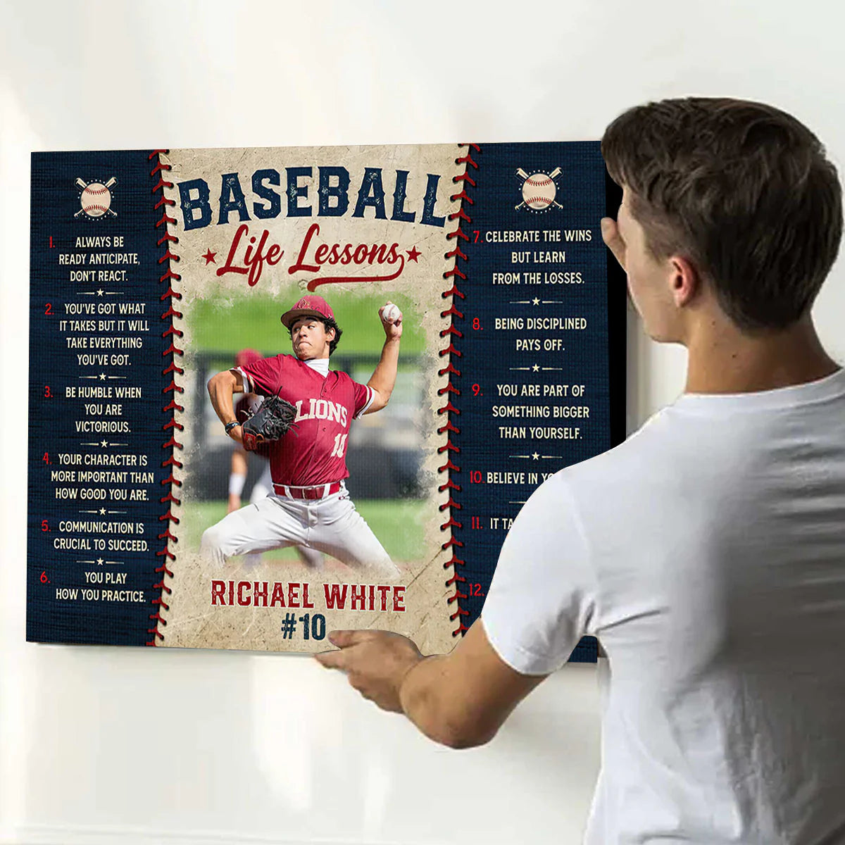 Canvas / Poster material and size view - Personalized Baseball Life Lessons Canvas