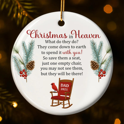 Christmas In Heaven, Pine Cones, Berries, And Cardinal Birds