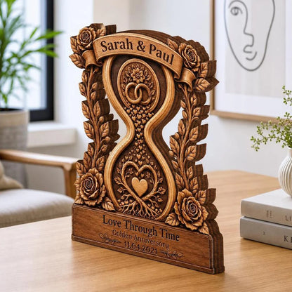 Plaque material and size view - Personalized Anniversary Wooden Plaque