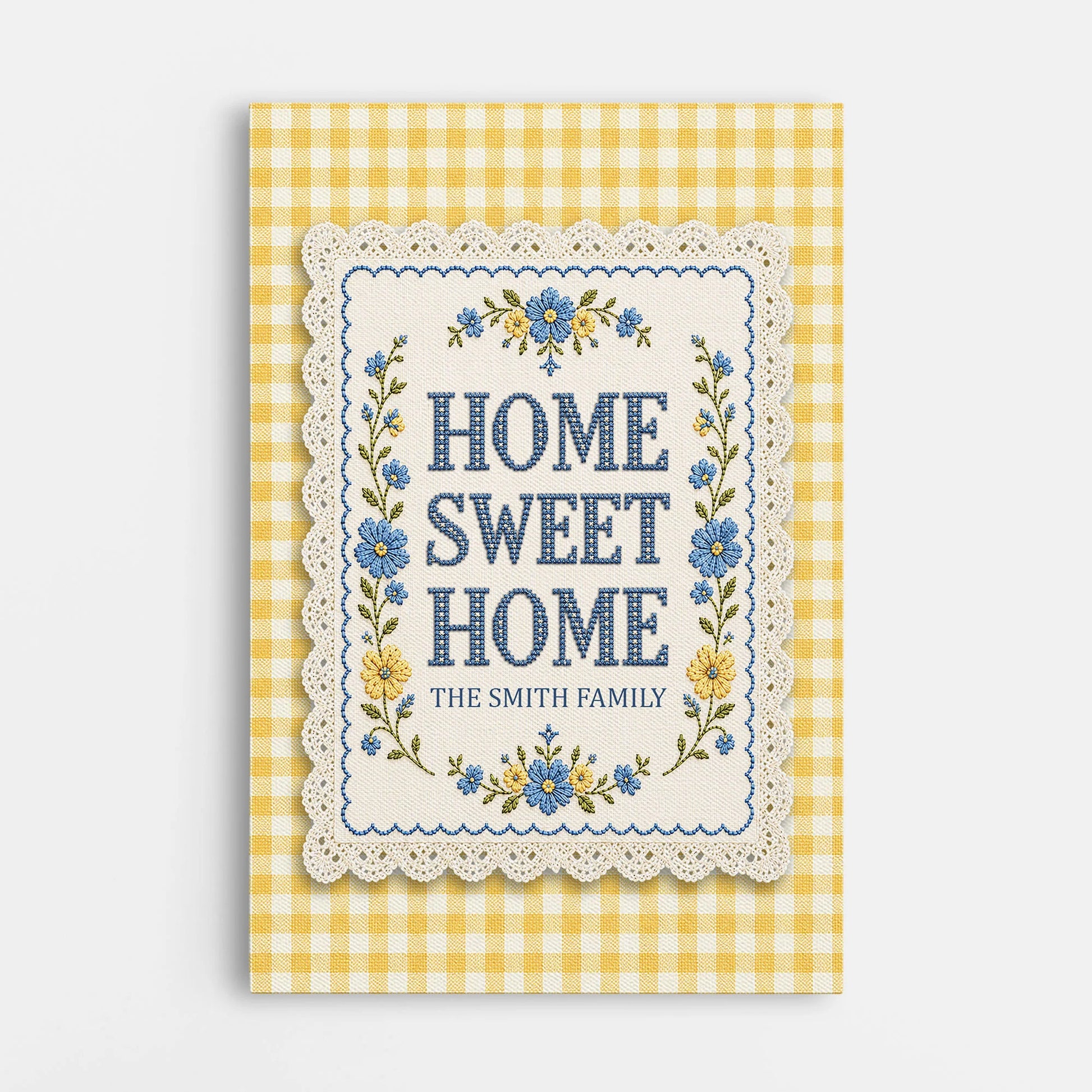 Custom Home Sweet Home Family Canvas for Family with personalized design details for meaningful gifting