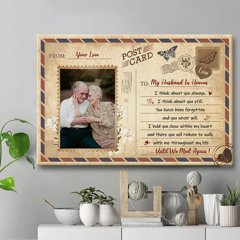 Until We Meet Again Personalized Memorial Canvas / Poster - Custom Wall Art Photo Gift To My Husband In Heaven
