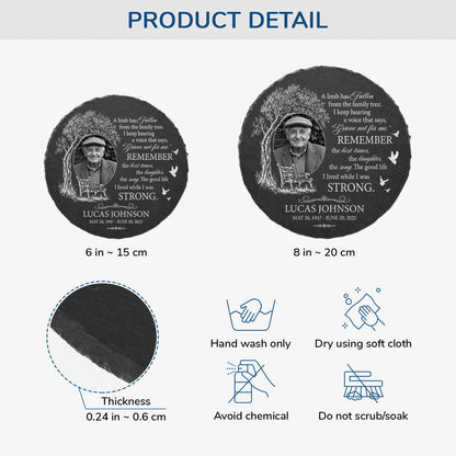 A Limb Has Fallen from the Family Tree - Personalized Photo Memorial Stone for Family