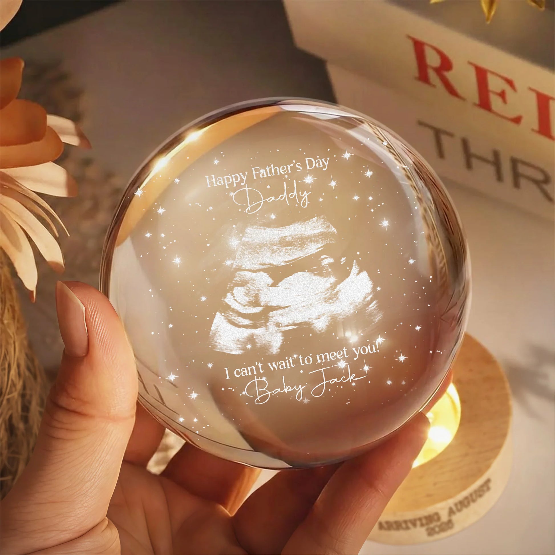 Night Light material and size view - Custom Baby Ultrasound Crystal Ball