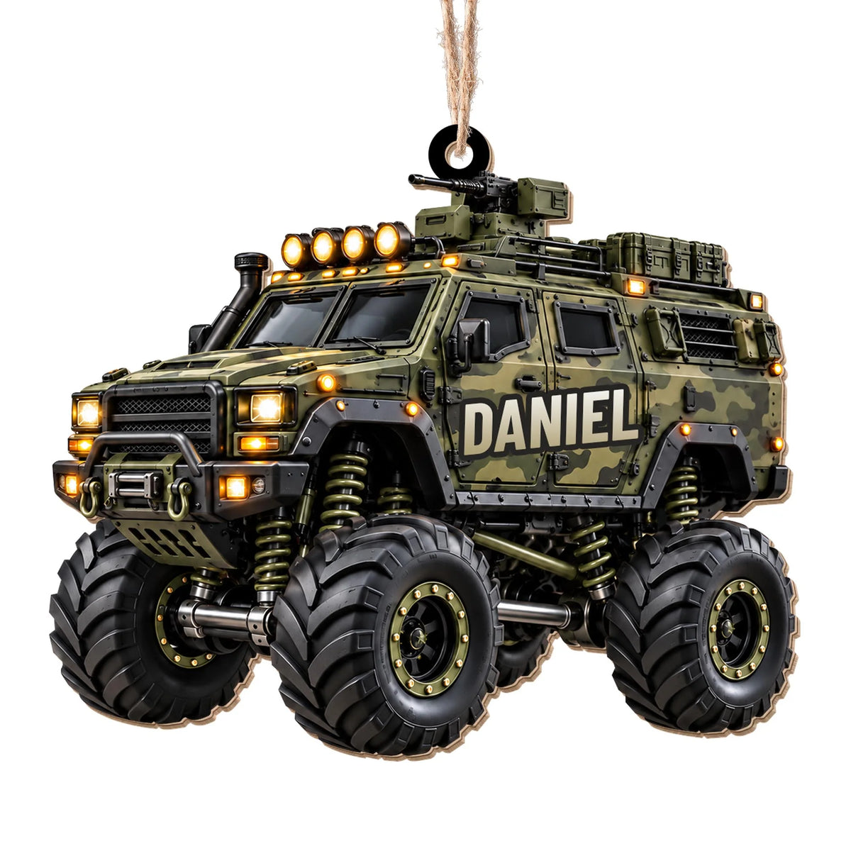 Ready For Adventure Personalized Monster Truck Wood Ornament - Custom Holiday Keepsake Gift for Son Grandson