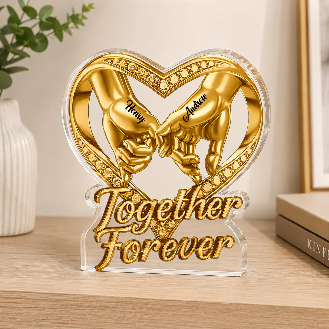 Custom Couples Acrylic Plaque personalization view for Couples