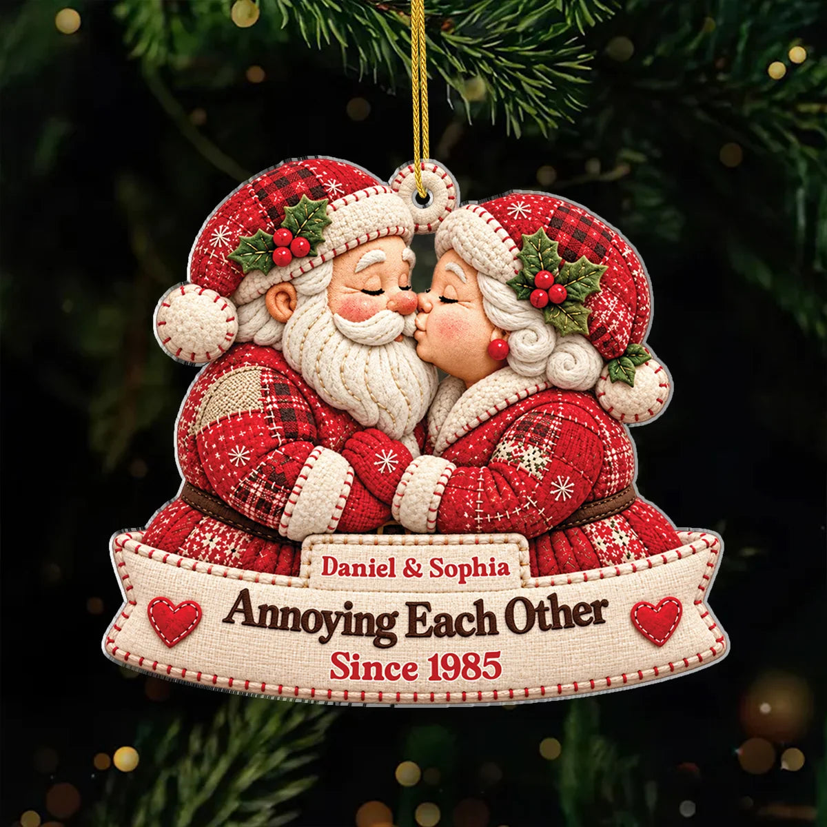Growing Old Together Personalized Acrylic Ornament - Custom Christmas Keepsake Gift for Couples