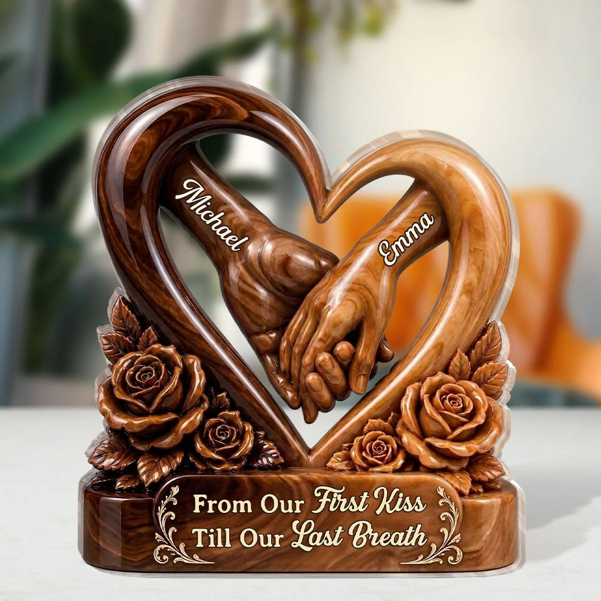 Personalized Couple Acrylic Plaque for Wife with personalized design details for meaningful gifting image 7