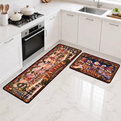 Family Forever Linked Together - Personalized Christmas Runner Rug for Kitchen Decor