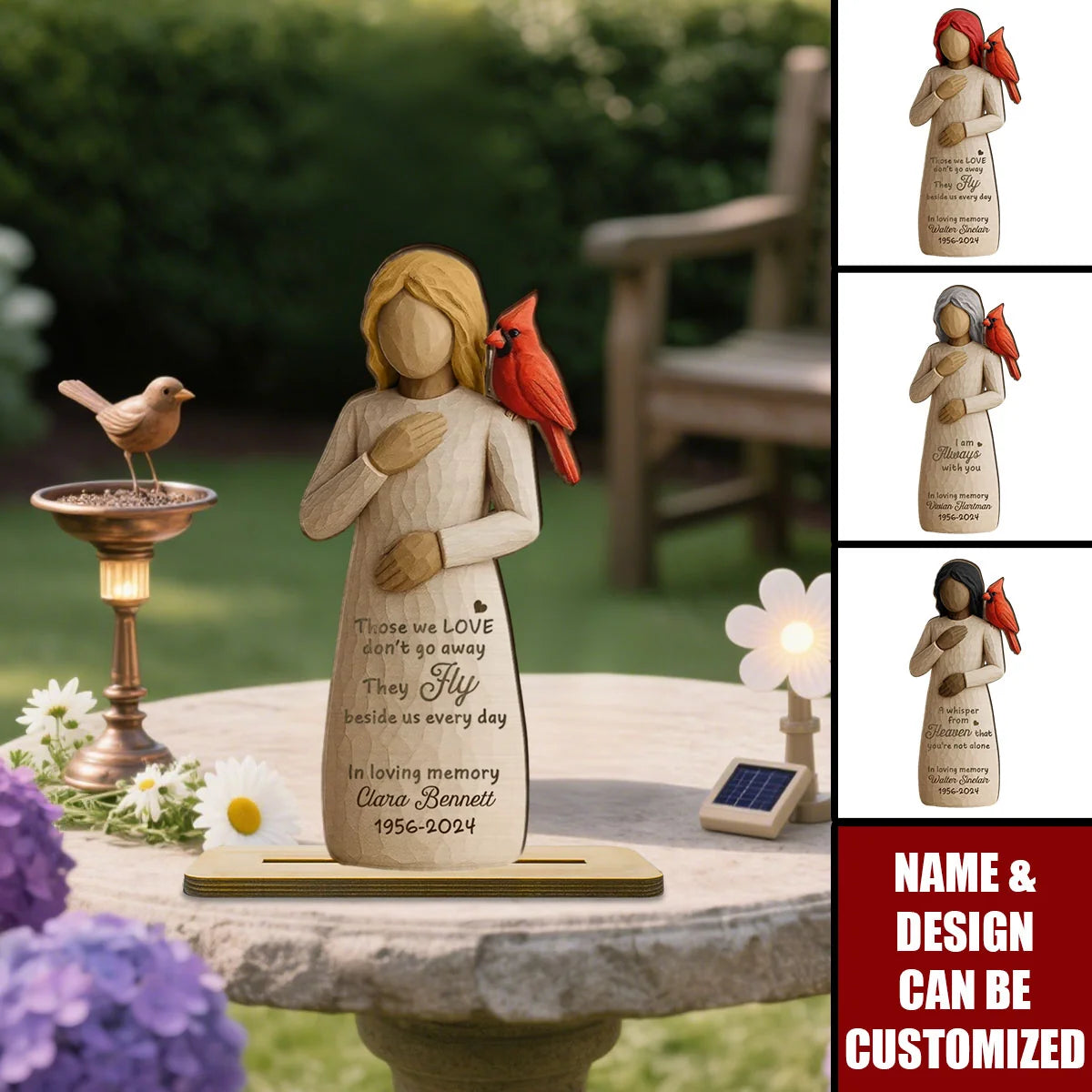 Always With You Cardinal Personalized Memorial Wooden Plaque - Custom Sympathy Keepsake Gift for Loss of Loved One
