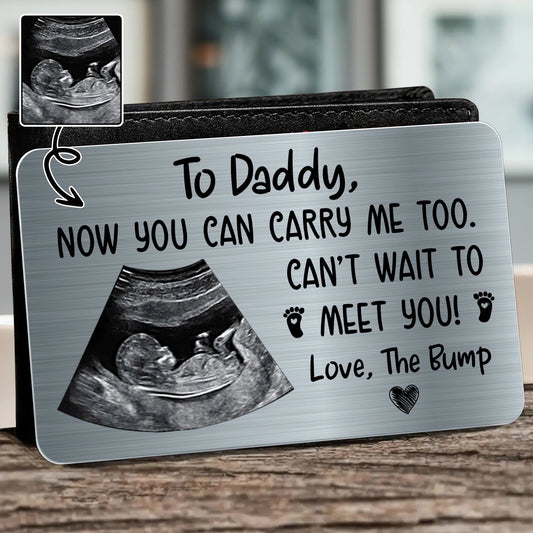 Expectant Dad Wallet Card for Dad with personalized design details for meaningful gifting