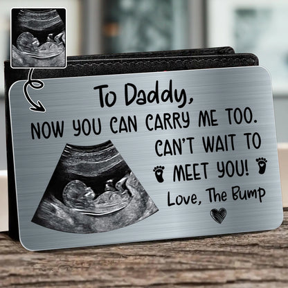 Expectant Dad Wallet Card for Dad with personalized design details for meaningful gifting