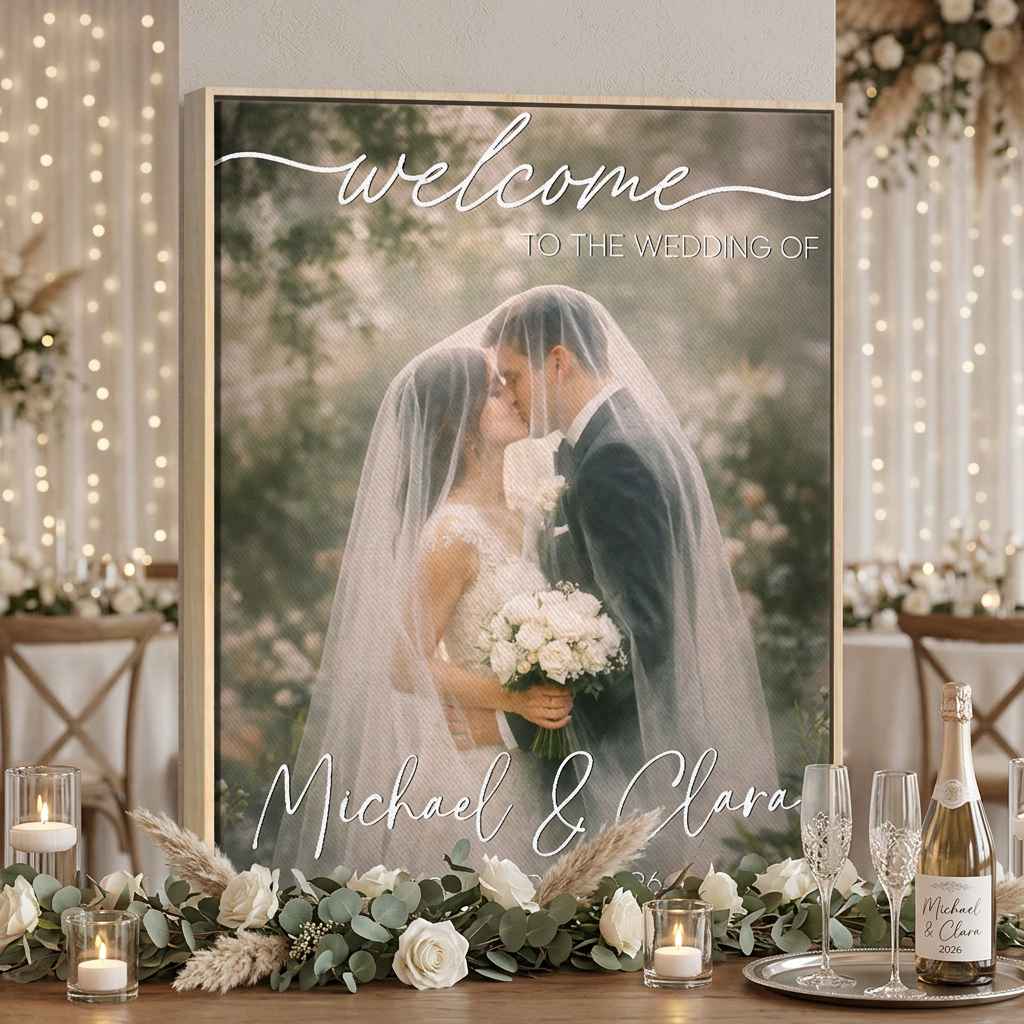 Custom Wedding Welcome Canvas personalization view for Couples