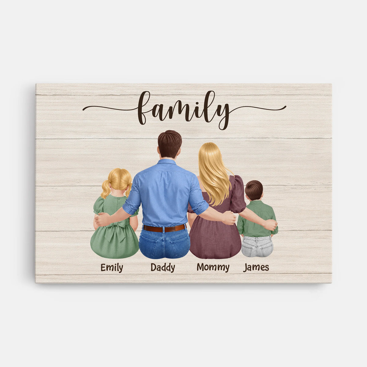 Personalized Family Names Canvas / Poster - Housewarming Wall Art for Mom and Dad