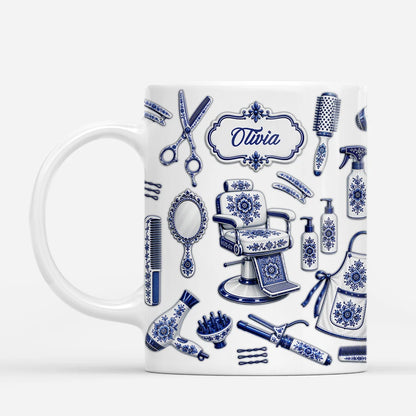 Personalized Hair Stylist Tools Ceramic Mug - Custom Hairdresser Gift for Salon Professionals