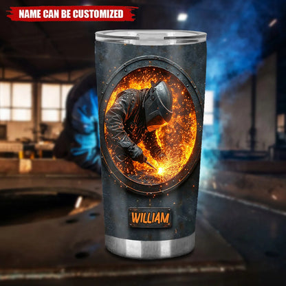 Personalized Welder Tumbler - Custom Name Gift for Welder Man