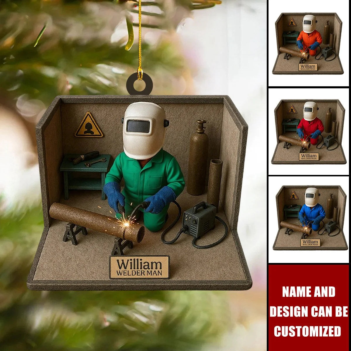 Welder Personalized Acrylic Ornament - Custom Name Gift for Welder
