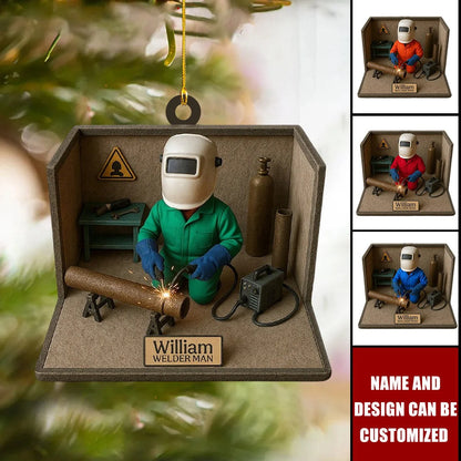 Welder Personalized Acrylic Ornament - Custom Name Gift for Welder