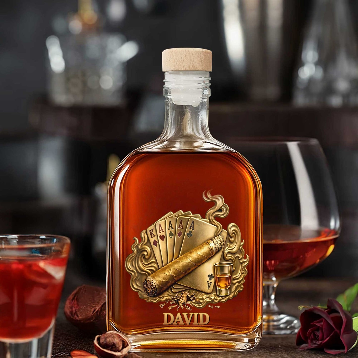 Custom Whiskey Decanter personalization view for Dad
