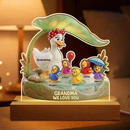 Mommy We Love You Personalized Duck Night Light - Custom Keepsake Lamp for Mom Grandma
