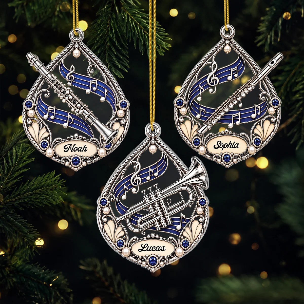 Custom Musical Instrument Name Acrylic Ornament - Personalized Keepsake Christmas Gift