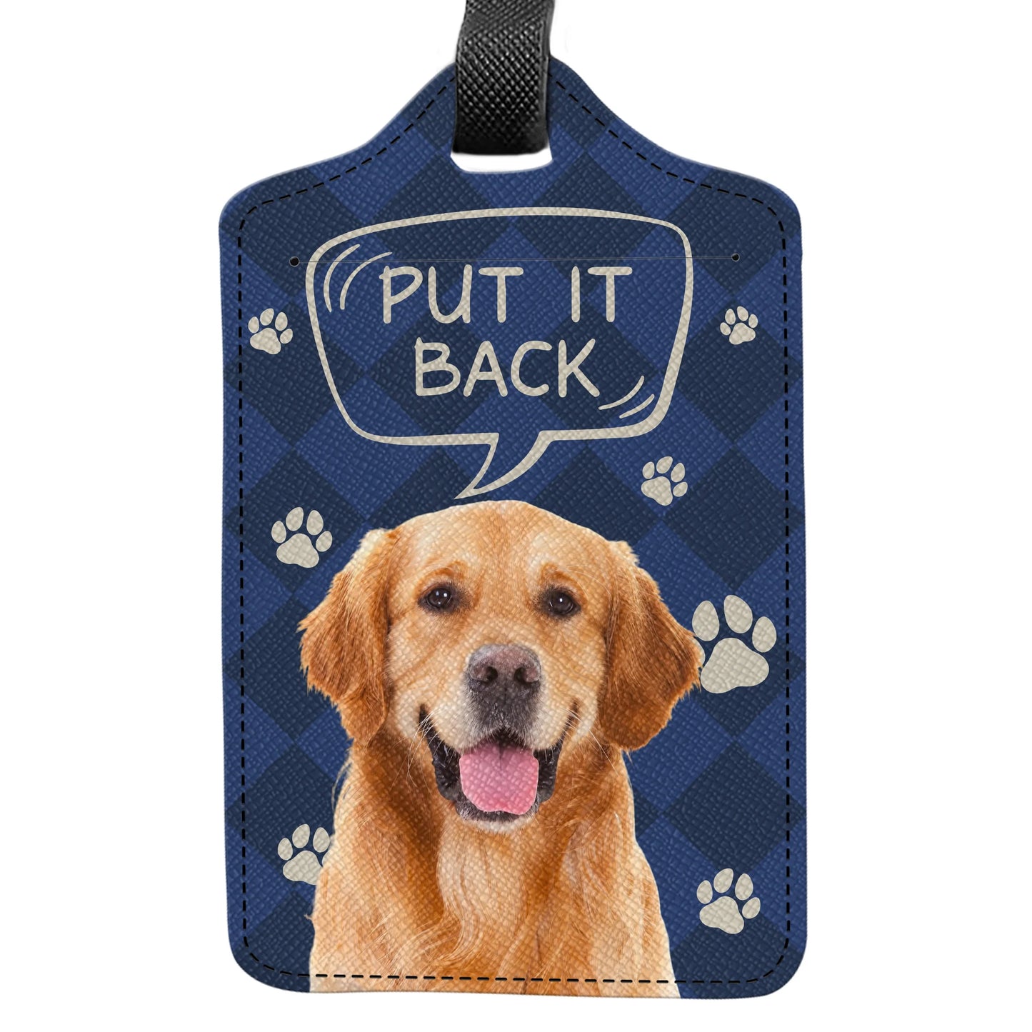 Luggage Tag material and size view - Personalized Dog Photo Luggage Tag