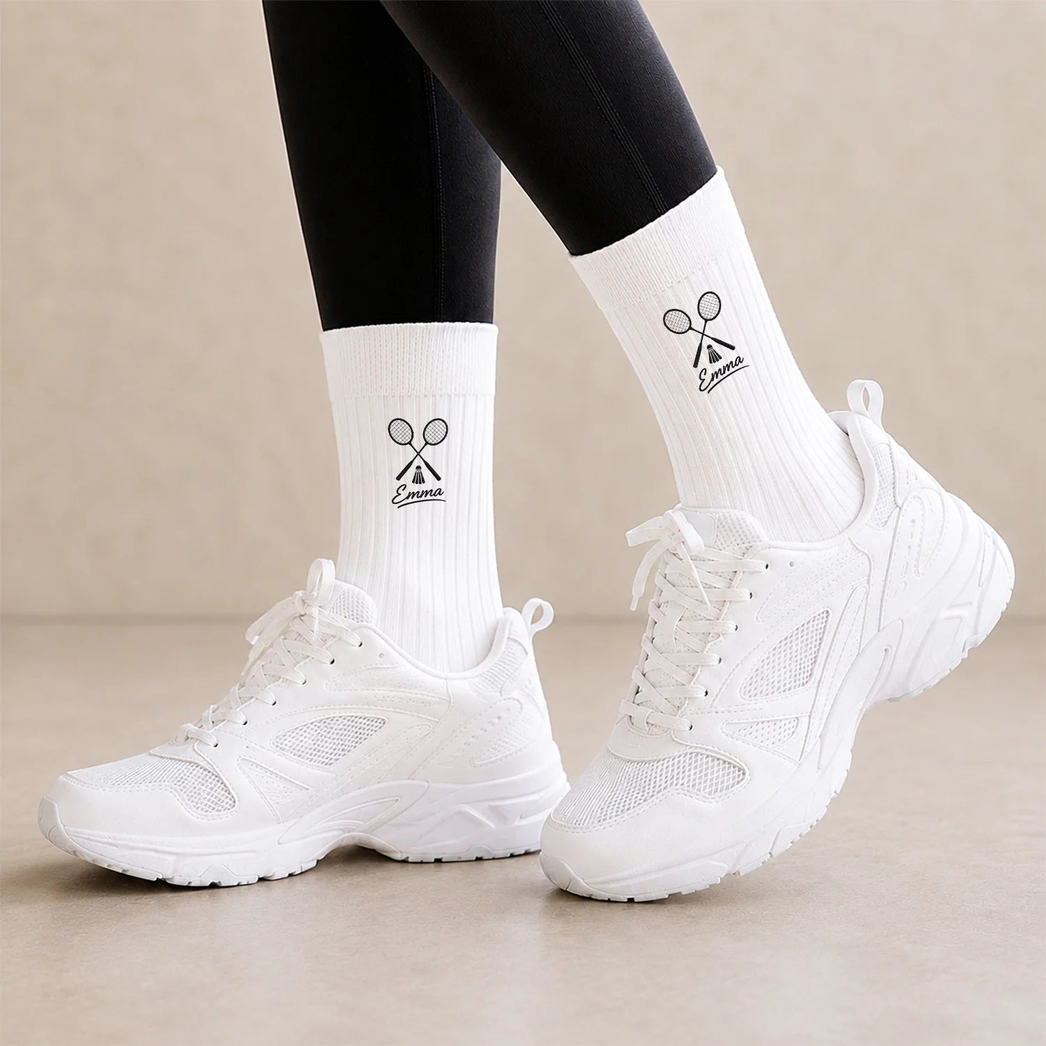 Custom Name Fishing & Athletic Socks - Personalized Crew Socks Gift for Sports Lovers