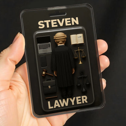 Personalized lawyer acrylic plaque featuring custom name, gavel, and scales of justice for attorney desk decor image 9