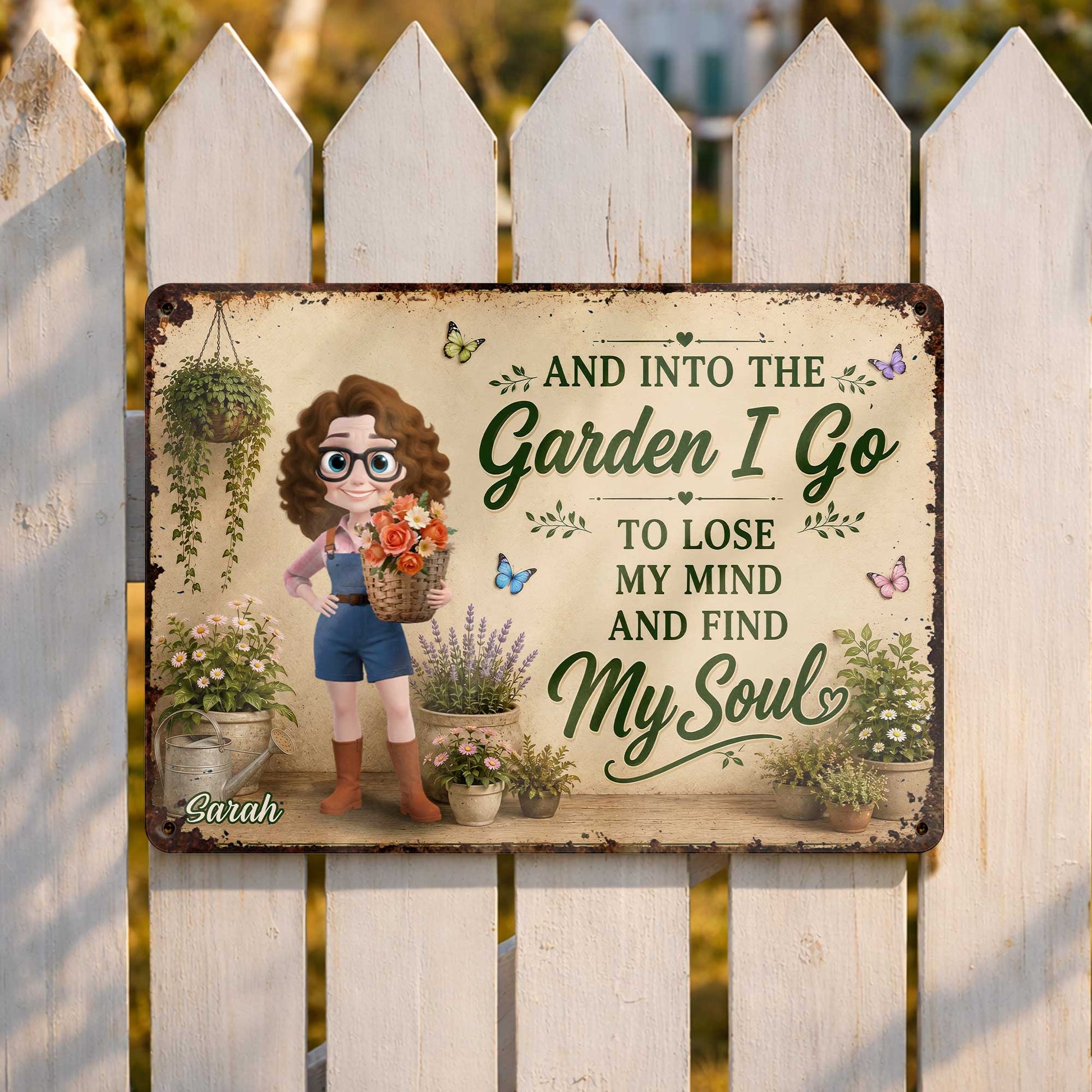 Personalized Garden Metal Sign personalization view for Mom