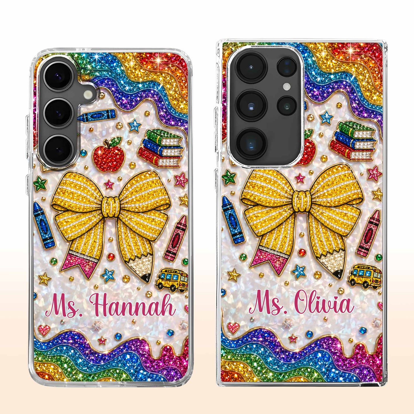 Phone Case material and size view - Personalized Teacher Clear Phone Case