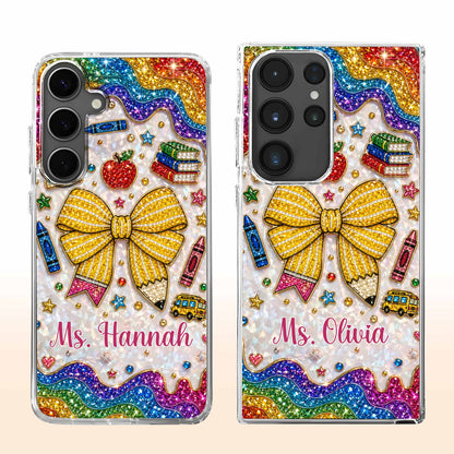 Phone Case material and size view - Personalized Teacher Clear Phone Case