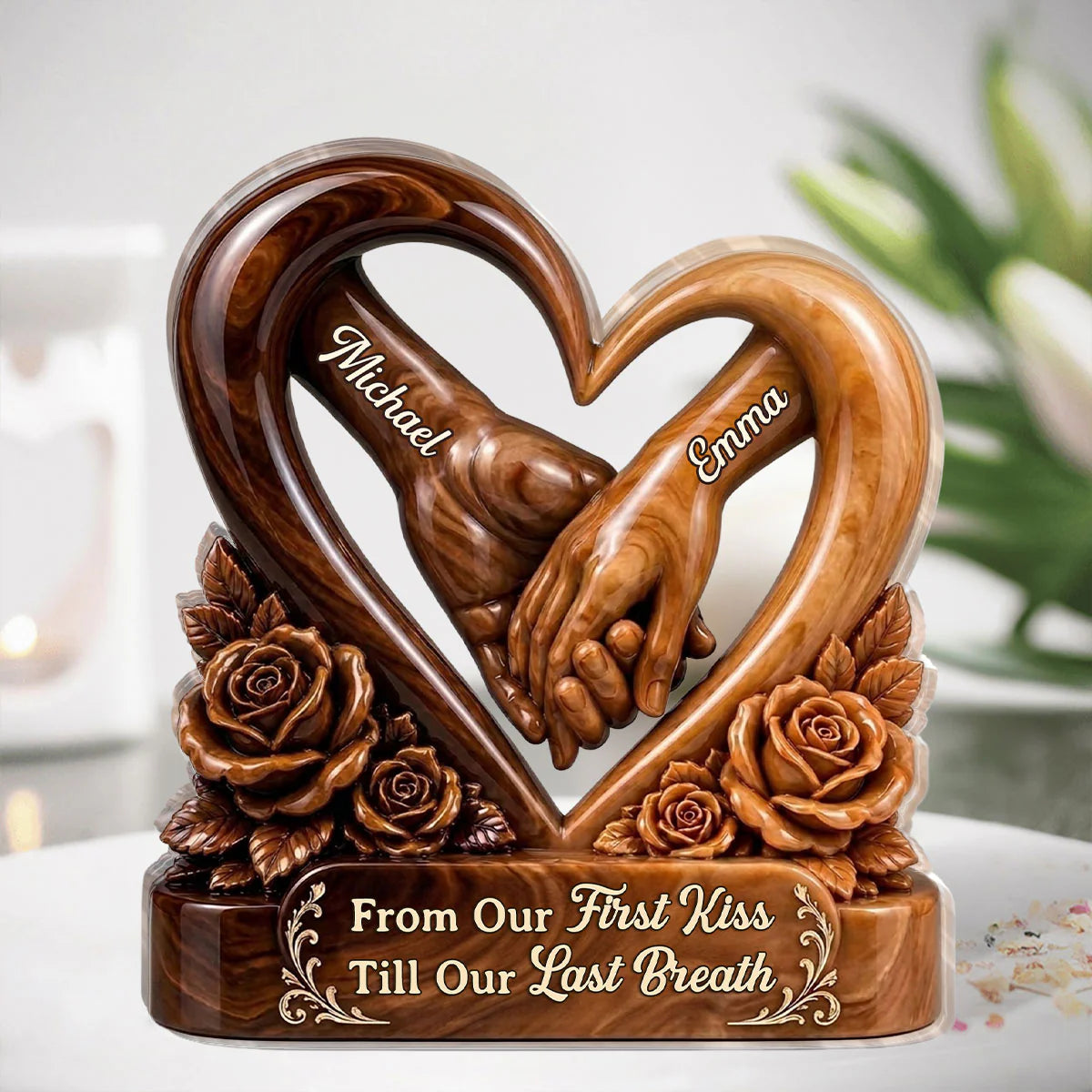 Personalized Couple Acrylic Plaque for Wife with personalized design details for meaningful gifting