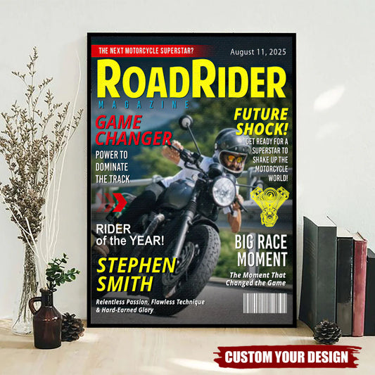 Personalized Motorcycle Magazine Poster personalization view for Dad