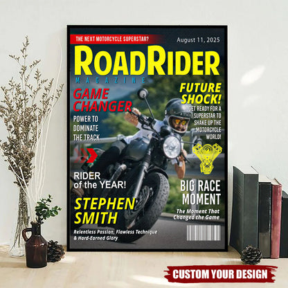 Personalized Motorcycle Magazine Poster personalization view for Dad