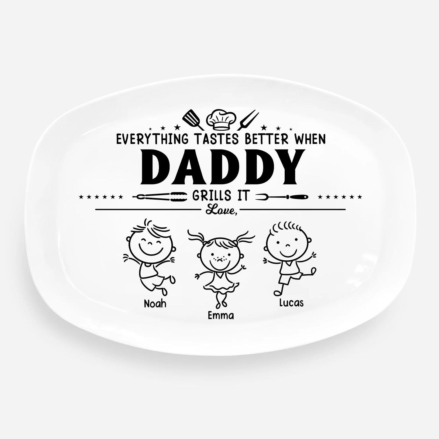 "Everything Tastes Better When Mommy Grills It" Personalized Platter - Custom Grill Plate Gift