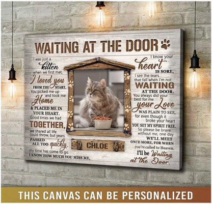 Waiting at the Door Personalized Cat Memorial Canvas / Poster - Loss of Cat Sympathy Gift
