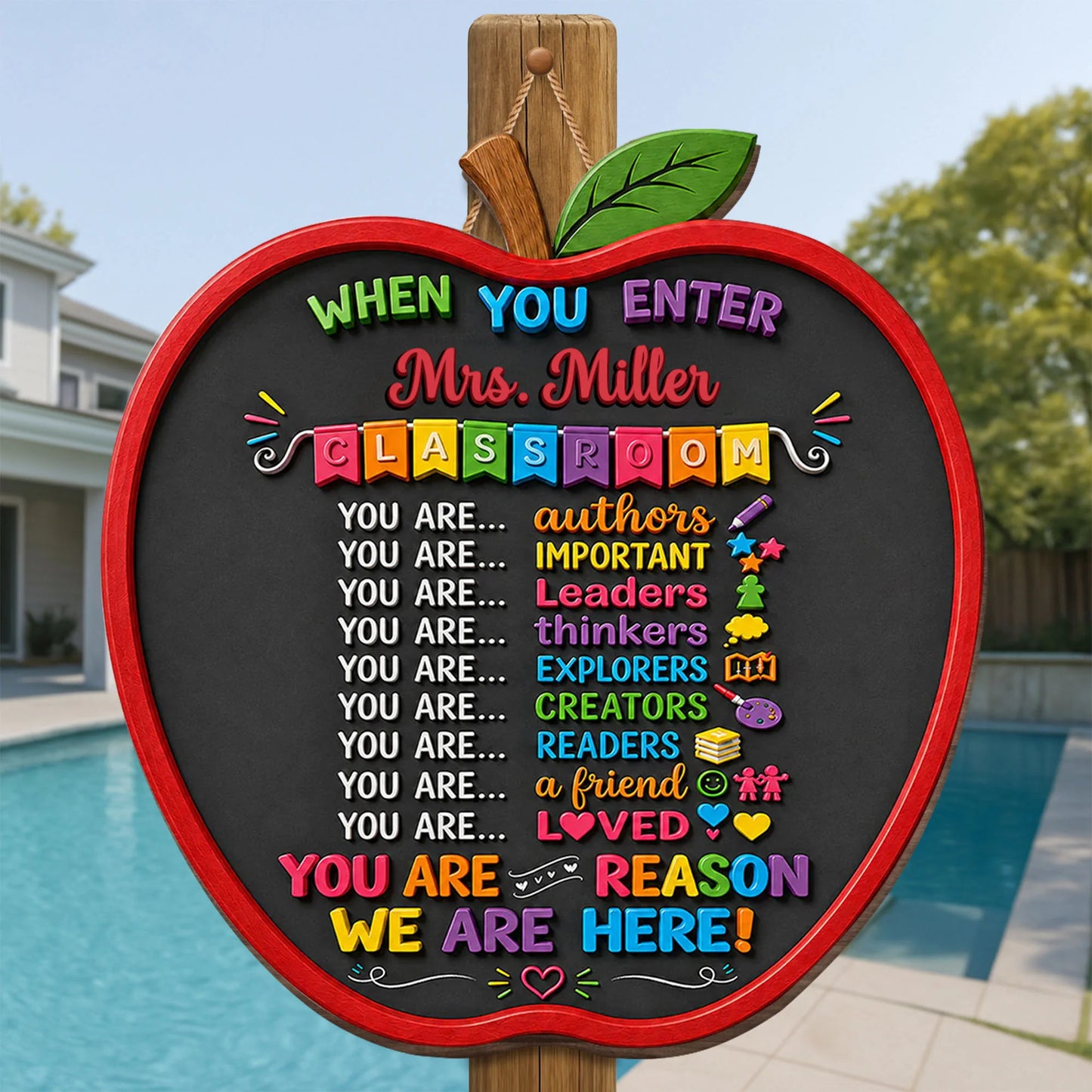 Wood Sign gift-ready design for Teacher
