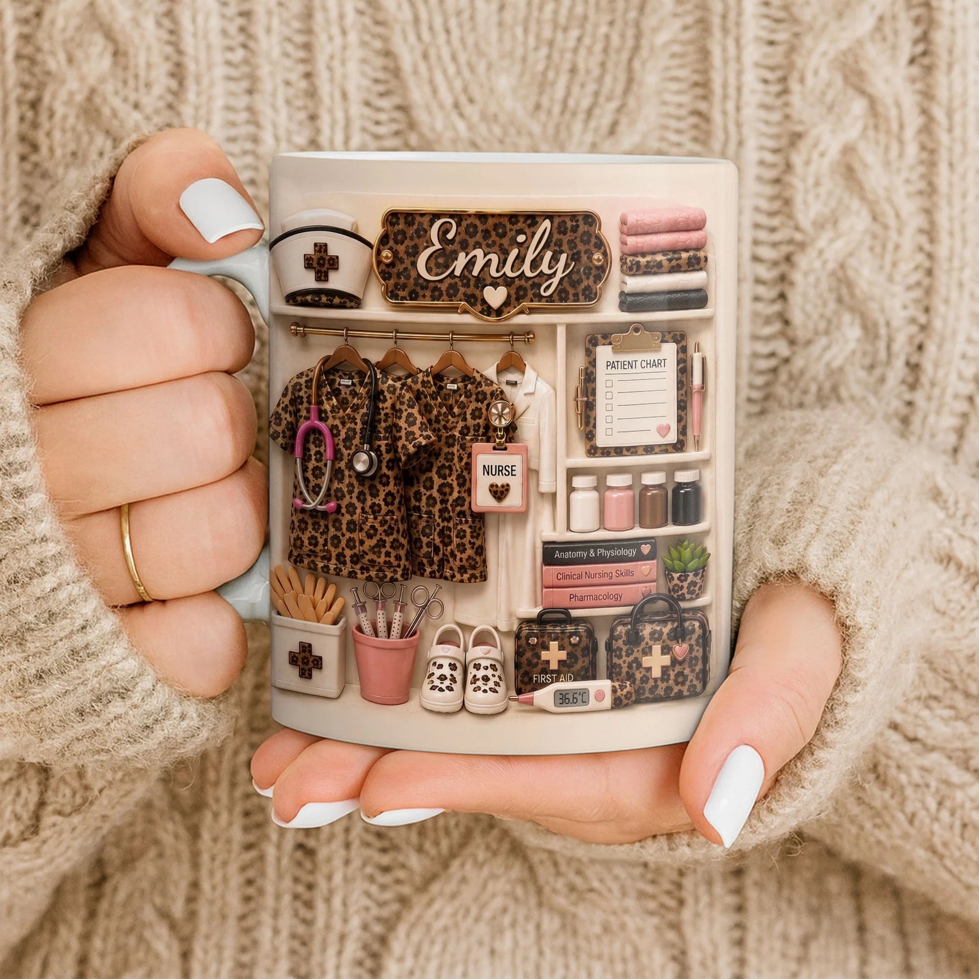 Custom Nurse Mug for Nurse with personalized design details for meaningful gifting image 9