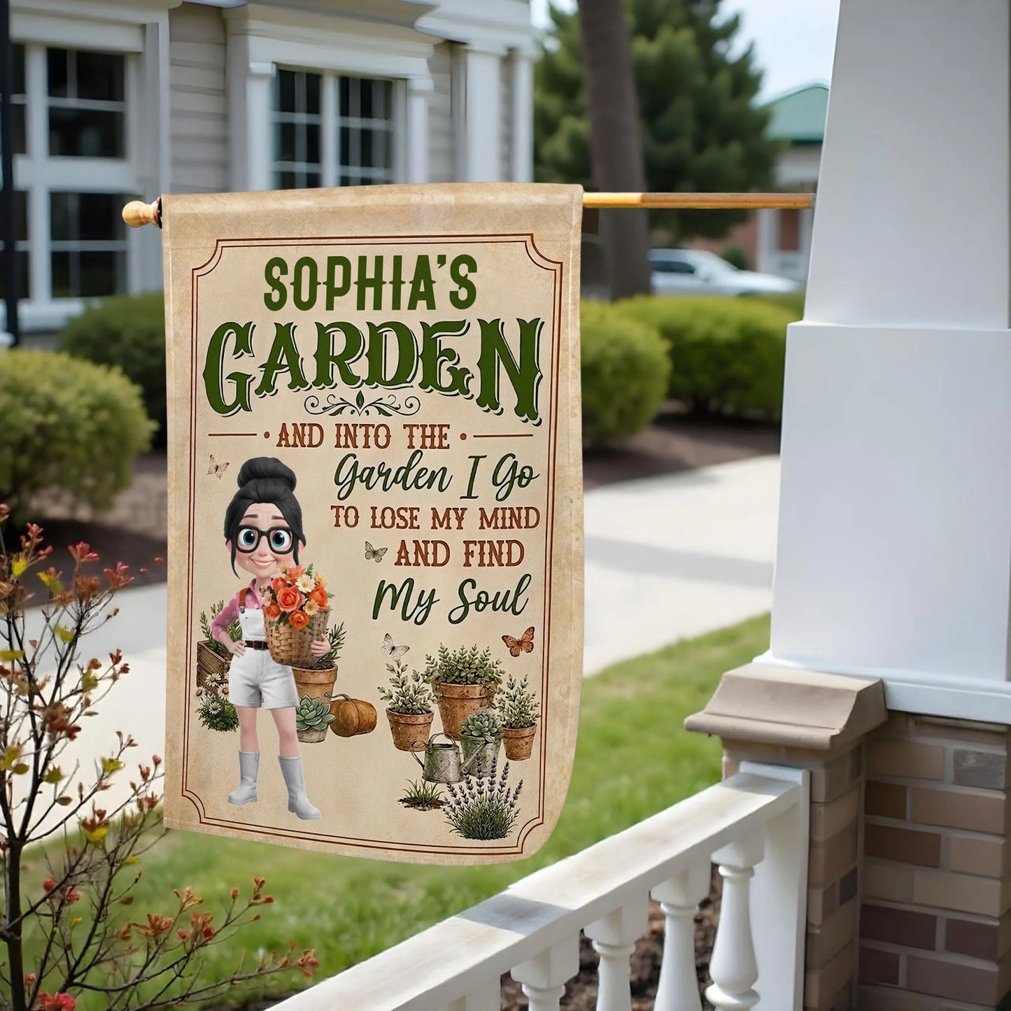 Personalized garden flag with custom name and floral illustration - perfect outdoor gift for mom and gardening lovers image 7