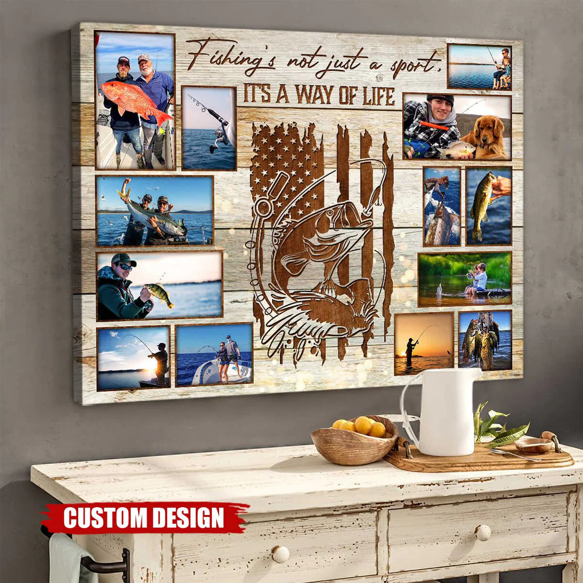 Custom Fishing Photo Collage personalization view for Dad