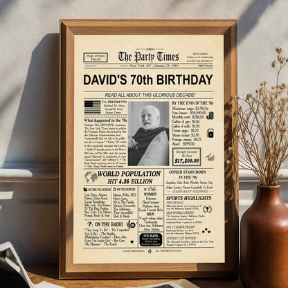Custom Birthday Newspaper Poster personalization view for Mom