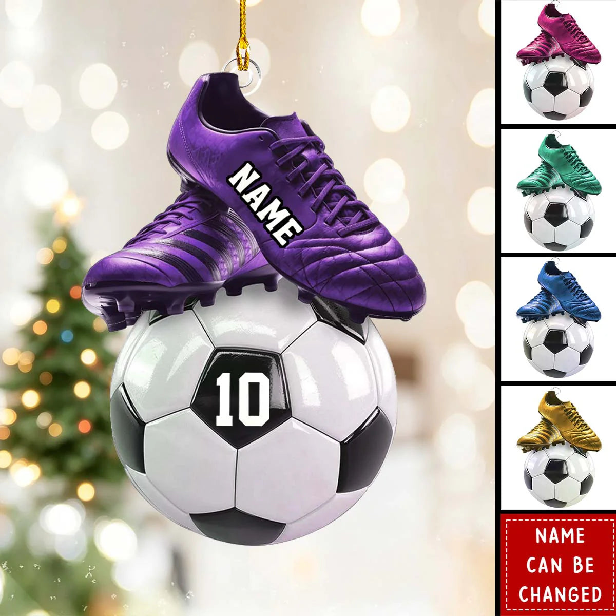Custom Soccer Player Ornament for Kids/Babies with personalized design details for meaningful gifting