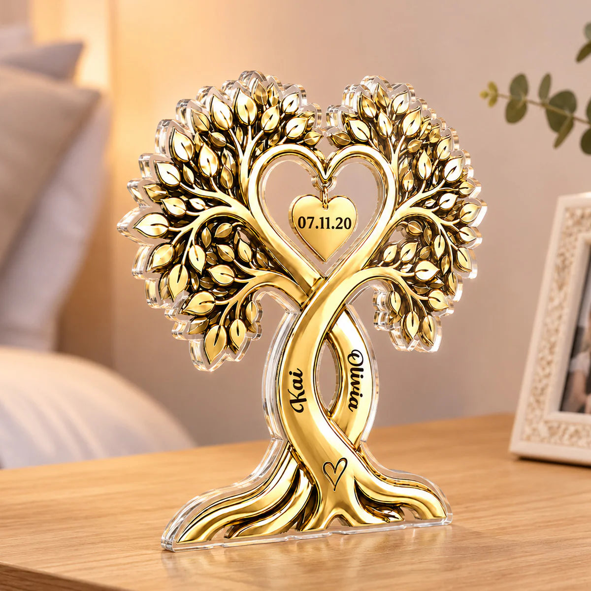 Personalized Couples Tree Acrylic Plaque personalization view for Couples