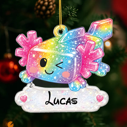 Vibrant Festive Joy Personalized Kids Acrylic Ornament - Custom Christmas Keepsake for Children