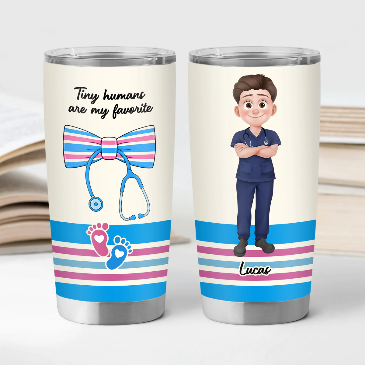 Tiny Humans Are My Favorite - Personalized Nurse Tumbler