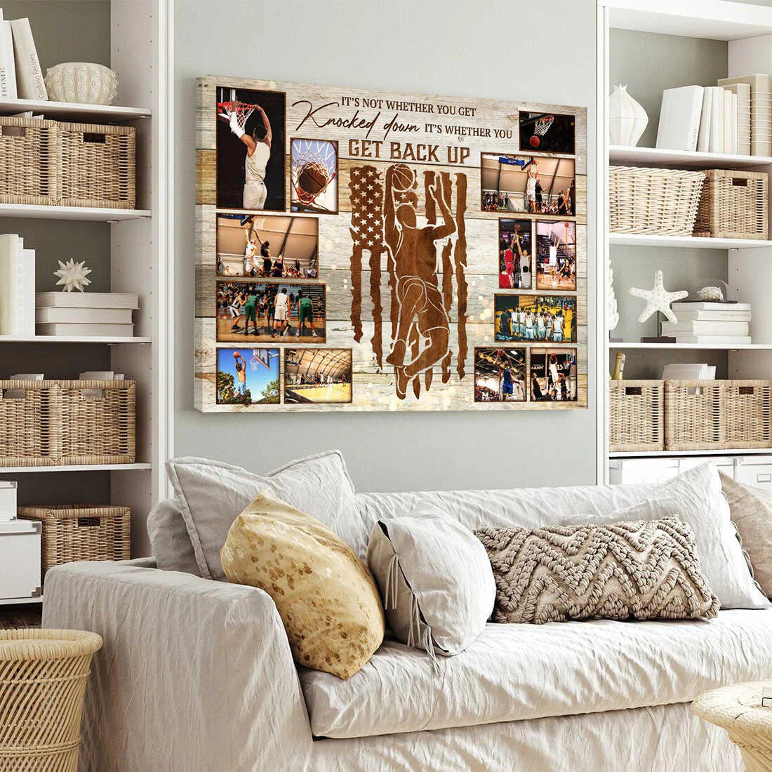 Canvas / Poster material and size view - Personalized Basketball Photos Canvas