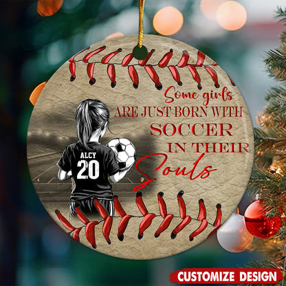 Personalized Soccer Girl Ornament for Daughter/Granddaughter