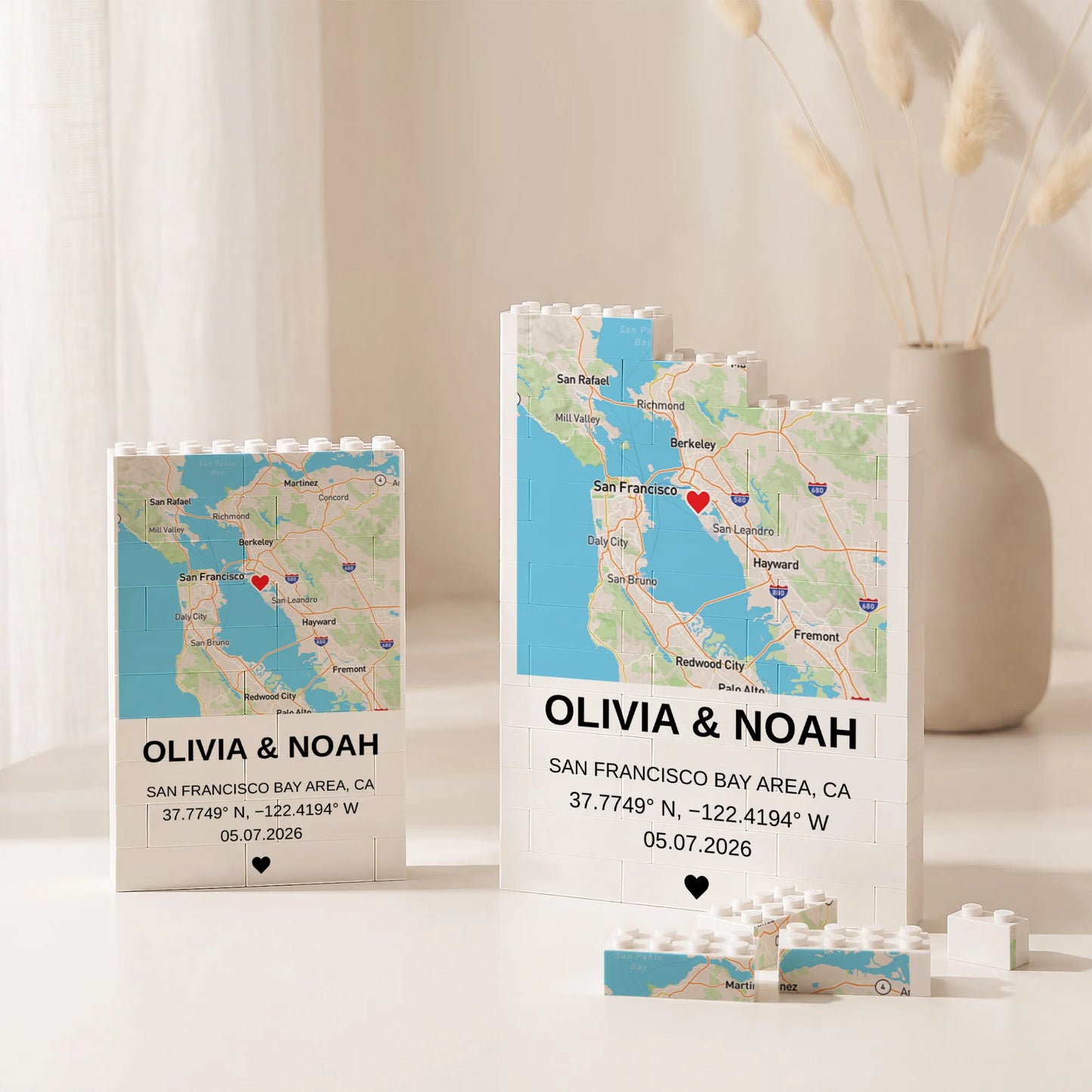 Where We Met Custom Map Building Brick Puzzle - Personalized Anniversary Gift for Couples